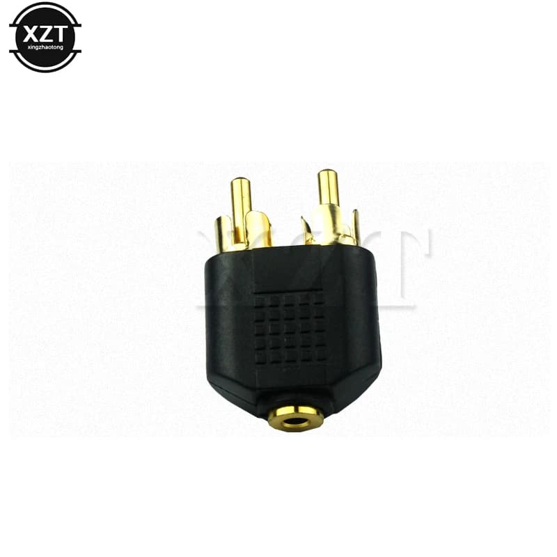 Gold Plated 3.5mm Audio Stereo Jack Female To 2 RCA Male Audio Jack Connector Adapter Converter for Speaker Power Amplifier