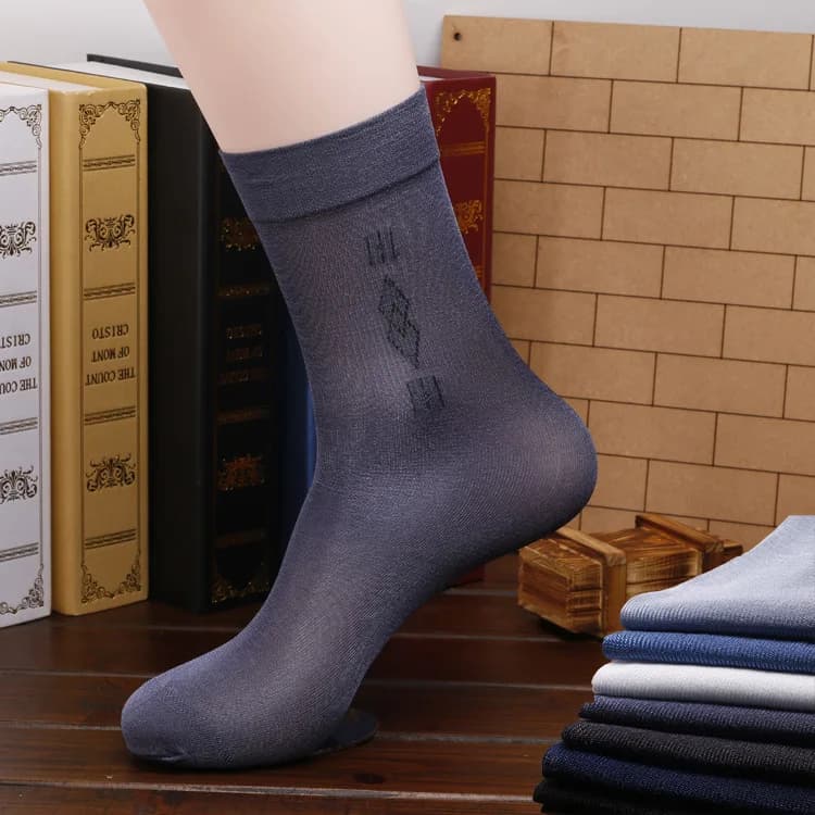 10 Pair/lot High Quality  Men Sheer Silk Navy Black socks Transparent Sexy Men Dress suit Formal Nylon Short socks Tube Socks