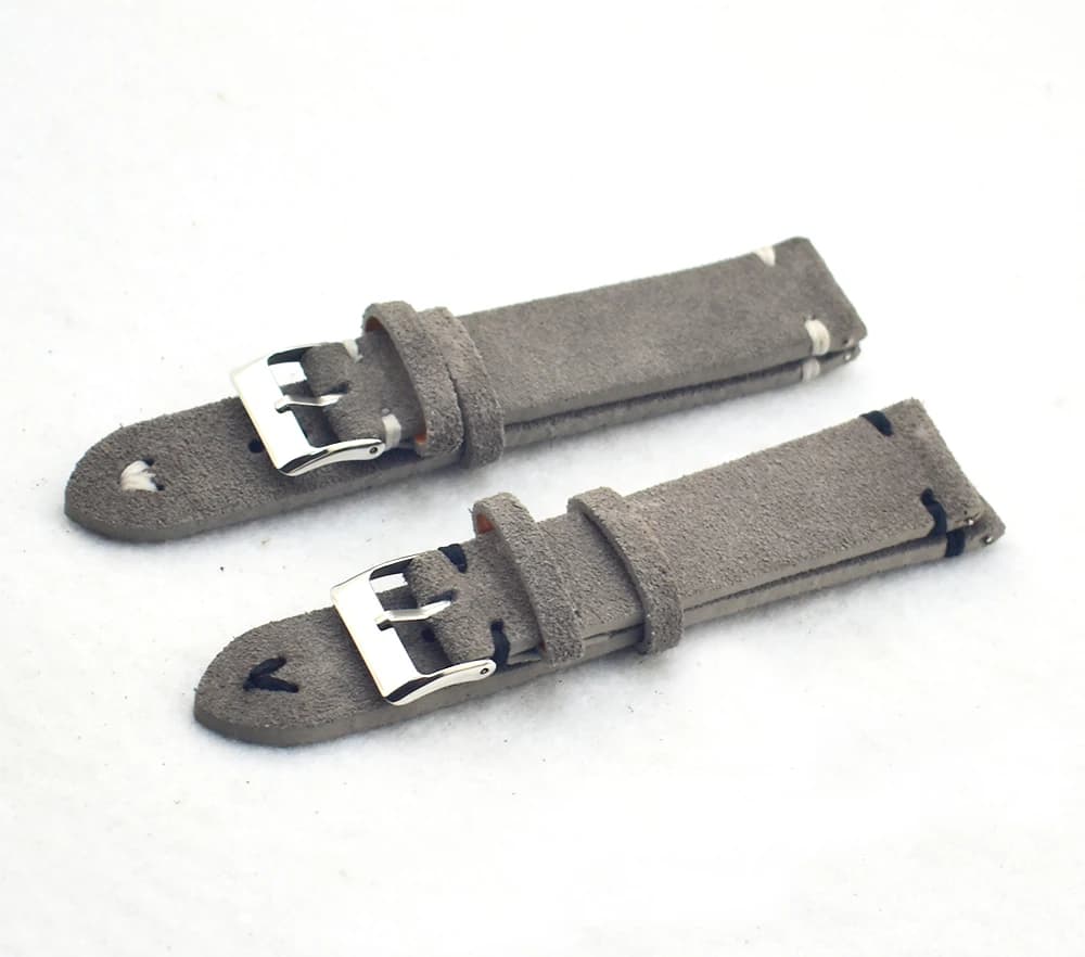 Watchbands Retro Genuine Leather Men Women 18mm 20mm 22mm 24mm Soft Suede Watch Band Strap Metal Pin Buckle Accessories KZSD05