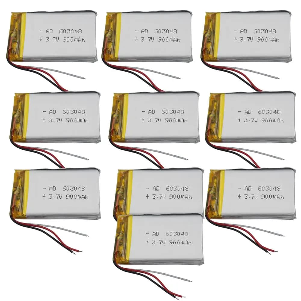 10pcs 3.7V 900mAh 3 Wire Thermistor Rechgerable Li-Polymer Li Lithium Li-ion Battery 603048 For GPS Car Camera Bluetooth Speaker
