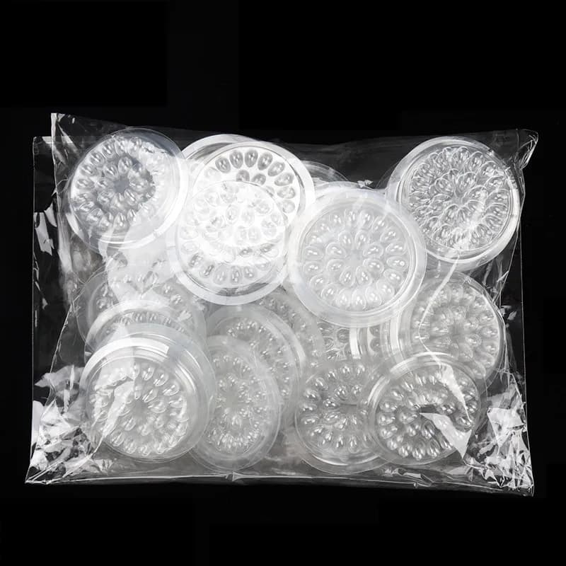 HOT 100 pcs Disposable Holder Sticker Glue Adhesive Pallet For Eyelash Extension  Eyelash Makeup Tools Plastic Flower Eyelash