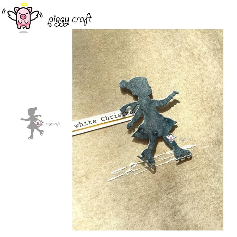 Piggy Craft metal cutting dies cut die mold Skating girl decoration Scrapbook paper craft knife mould blade punch stencils dies
