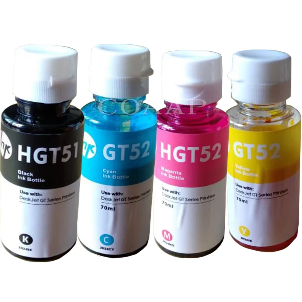 GT 51 52 dye ink refill ink kit special for HP deskjet GT series GT5810 GT5820 GT5822 printer ink tank system BK-90ml C/Y/M-70ml