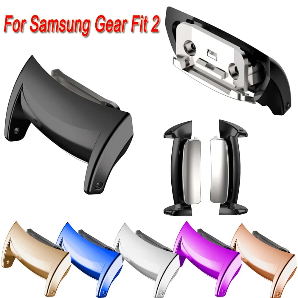 2PC Stainless Steel Watch Band Strap Watchbasnd Connector Adapter For Samsung Gear Fit 2 SM-R360 Smart Watch