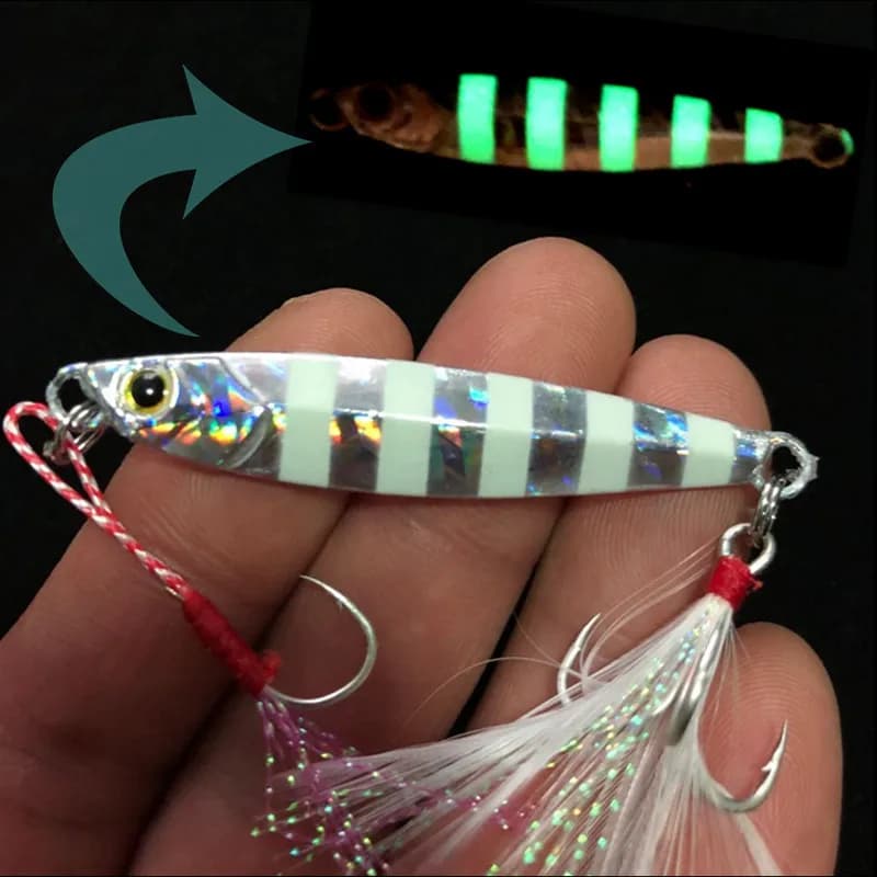 Fishing Glow Jigs 15g/6cm 7g/10g/20g/25g Jigbait Lure Shore Cast Decoys Metal Bait Artificial Lures 1 Piece Sale