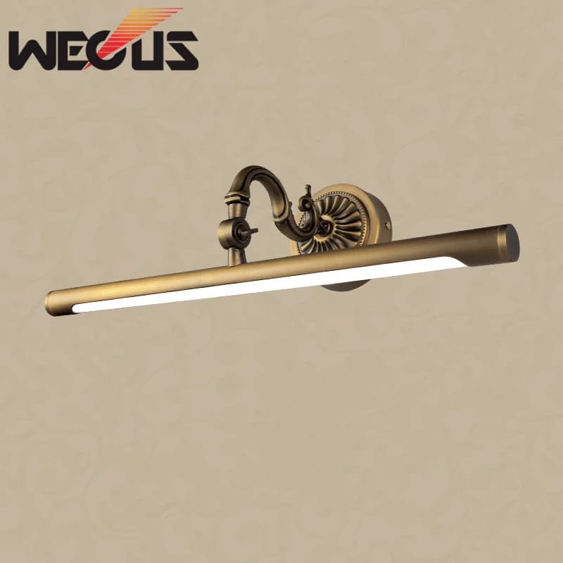 Vintage Copper Bathroom Wall Light Led 8W 45CM Europe Mirror Lamp for Bedroom Dressing Vanity Room Picture Lighting