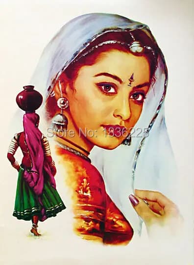 art painting on canvas for sale India painting  face paint Woman Oil Painting on Canvas Wall Painting Canvas for Wall Decoration