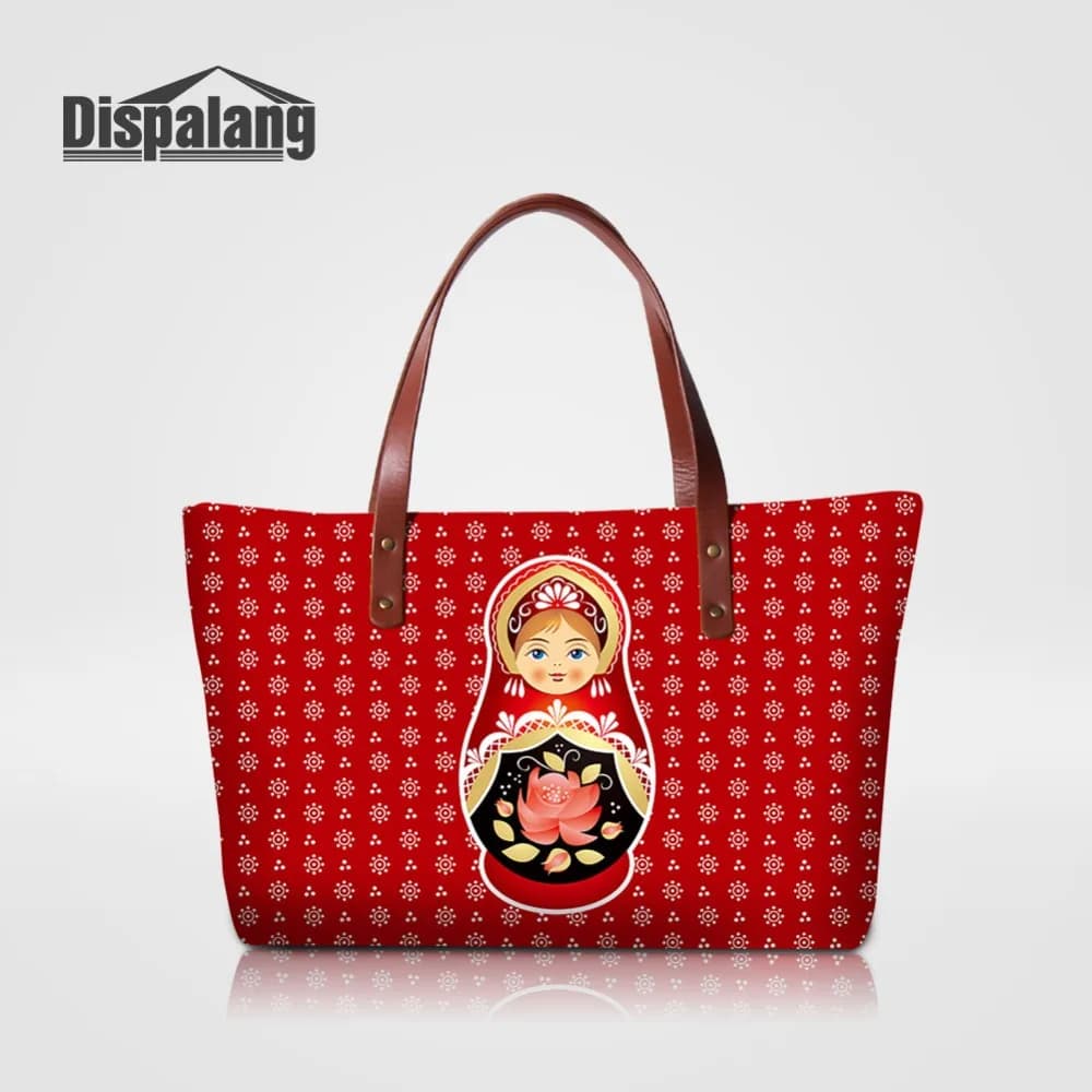 Mascot Matryona Women Handbags Russian Matryoshka Doll Printing Totes Bags For Girls Neoprene Ladies Tophandle Bag Drop Shipping