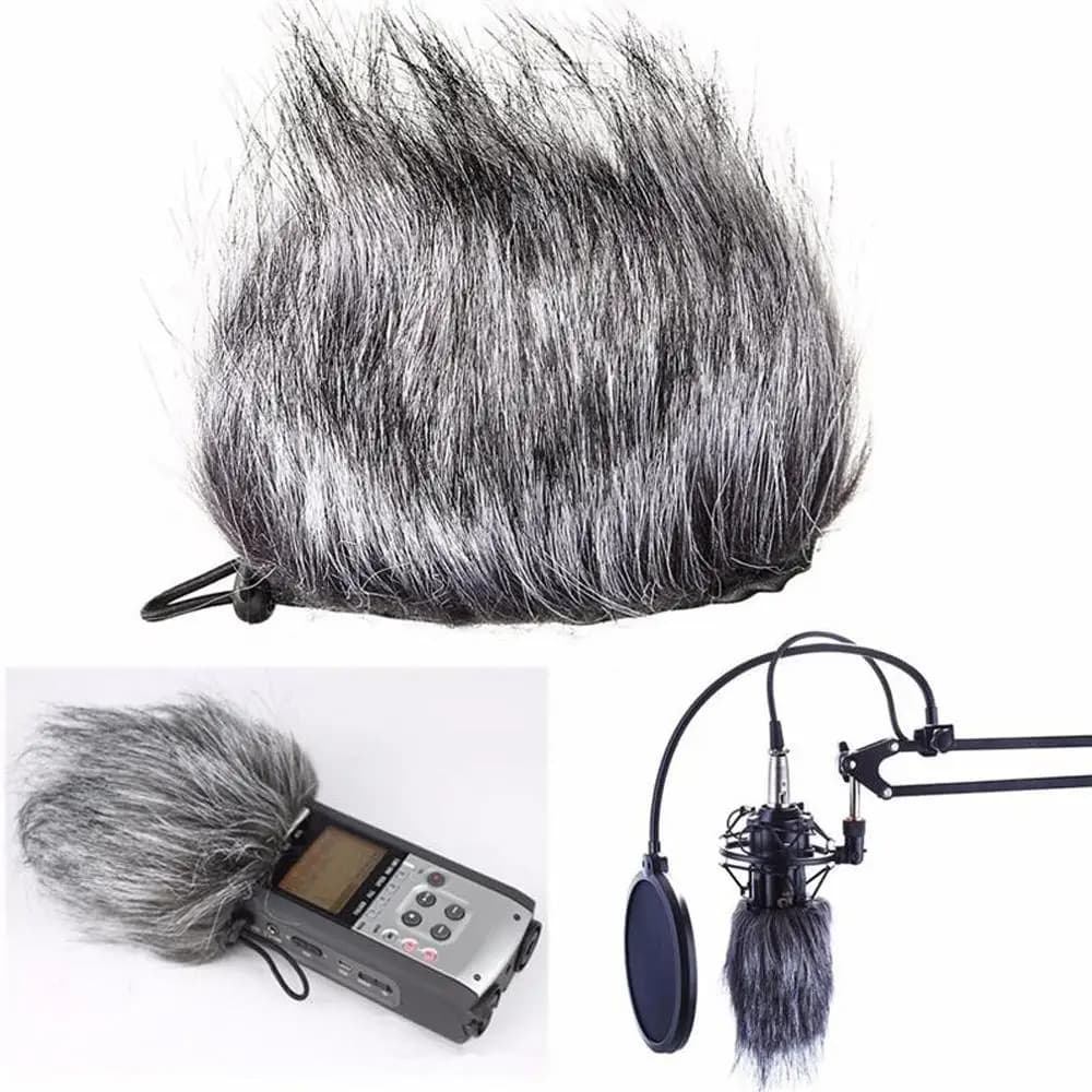 Artificial Fur Wind Microphone Cover Muff Windscreen Sleeve Shield For Zoom H5/H6 Recorder,For Sony D50 TASCAM DR40. DR100
