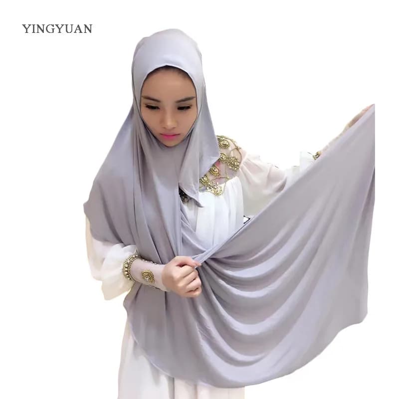 0TJ57 180*70cm Solid Easy Hijab Women Of Scarves Muslim Hijabs High Quality Hijab Beautiful Fashion Shawl Cap(with1 Undescarf