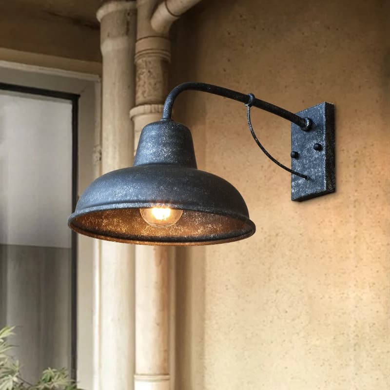 Vintage Outdoor Wall Lamp Wrought Iron American Wall Sconce Balcony Corridor Aisle Garden Light Rainproof Wall Light Bra Sconce