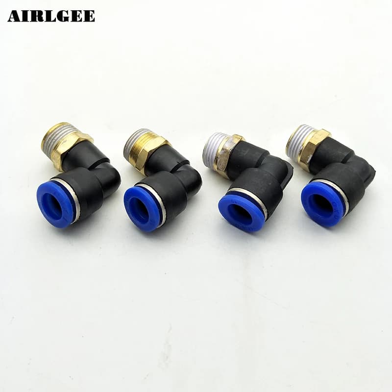 4 Pcs 3/8" Male Thread to 10mm Elbow Pneumatic Connector Quick Fittings PL10-03 Free shipping