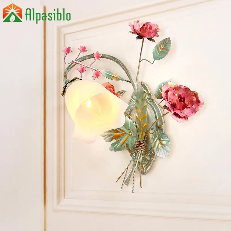 Industrial Wall light Flowers Metal lamp wall sconce bedside retro wall lamps Lights For Bedroom Living Room Hotel Lighting