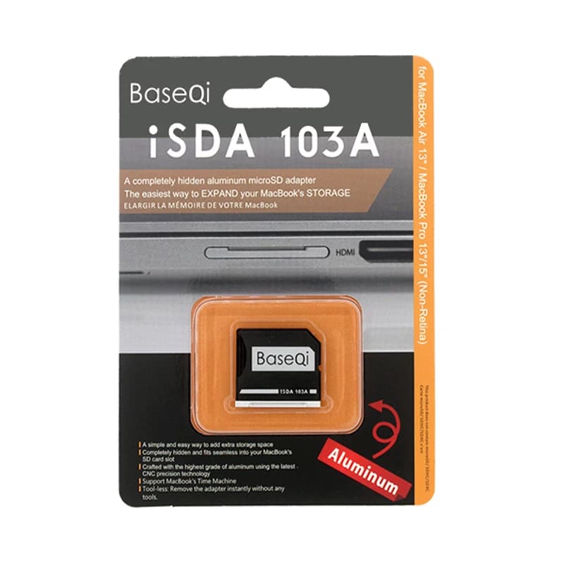 BaseQi MacBook 103A Micro SD Adapter Memory expansion SD card reader for MacBook Air 13"and MacBook Pro 13/15（Non-Retina）