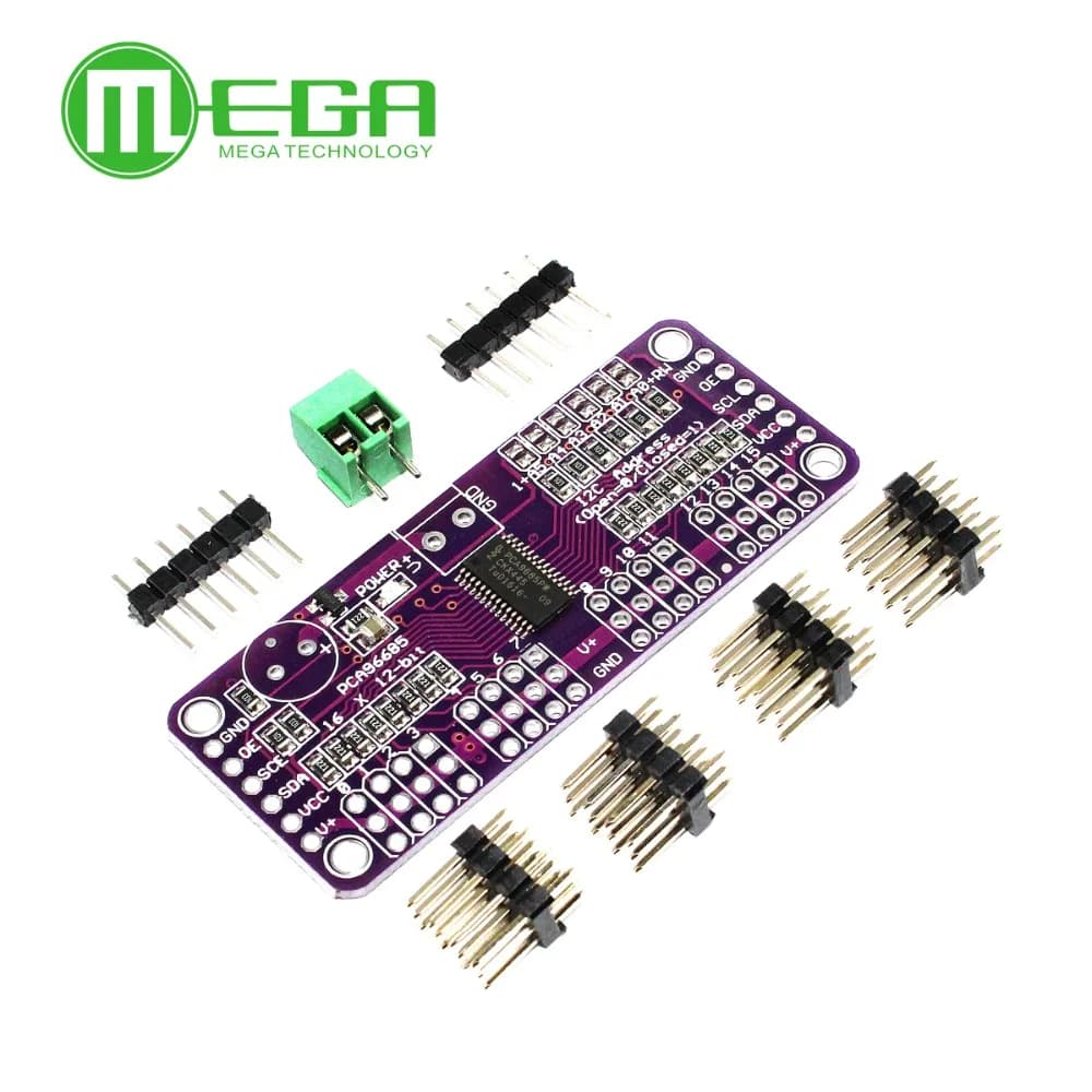 CJMCU-PCA9685 16 channel 12 bit Fm+I2C bus PWM Controller is steering gear control module