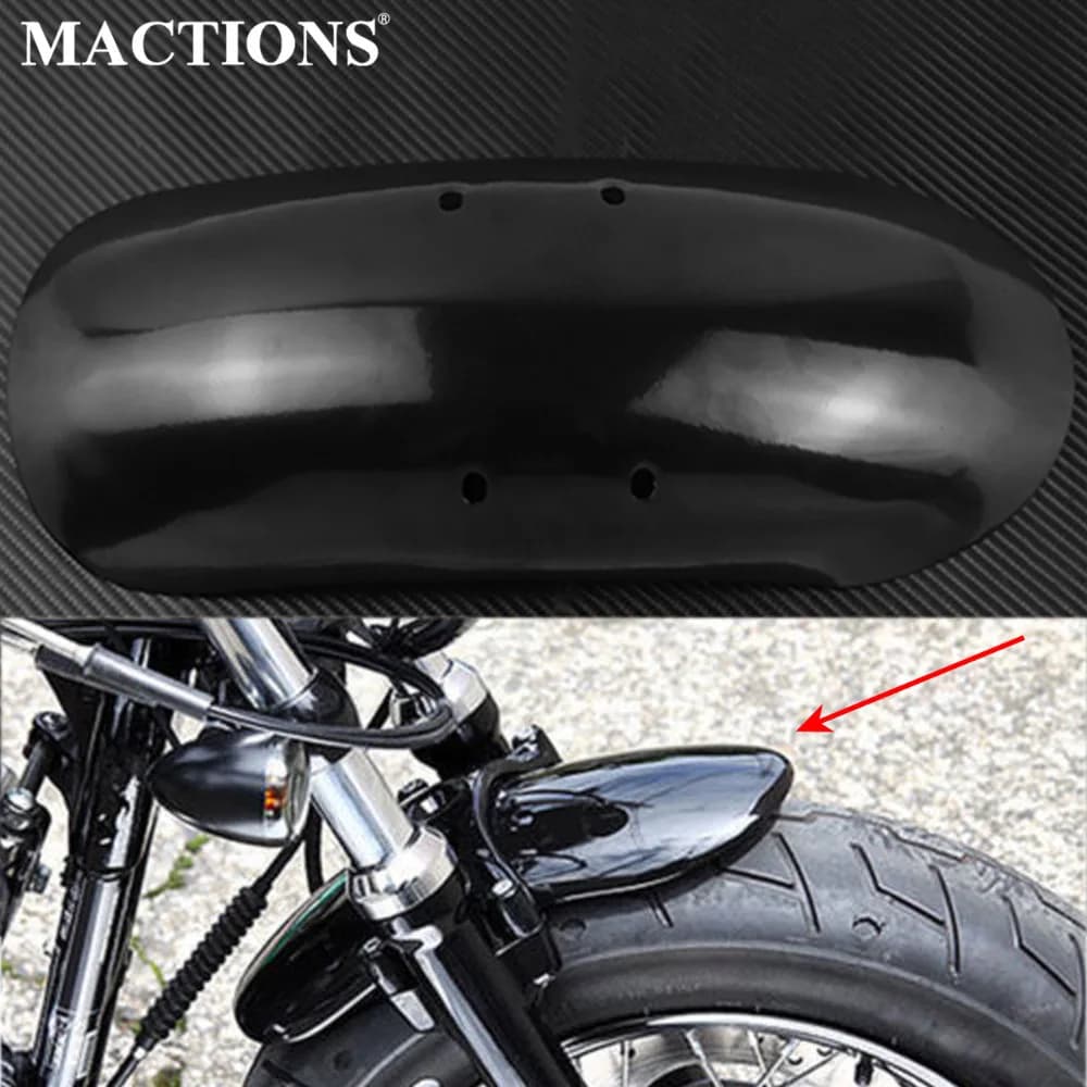 Motorcycle Custom Short Front Fender Cover Black Steel Iron For Harley Sportster Forty Eight XL1200X 2010-2017 16 15 14 13 12 11
