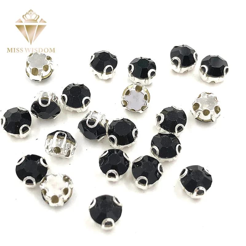 Free shipping Black strass Glass Crystal sew on rhinestones D shape claw High quality loose rhinestones diy clothing accessories