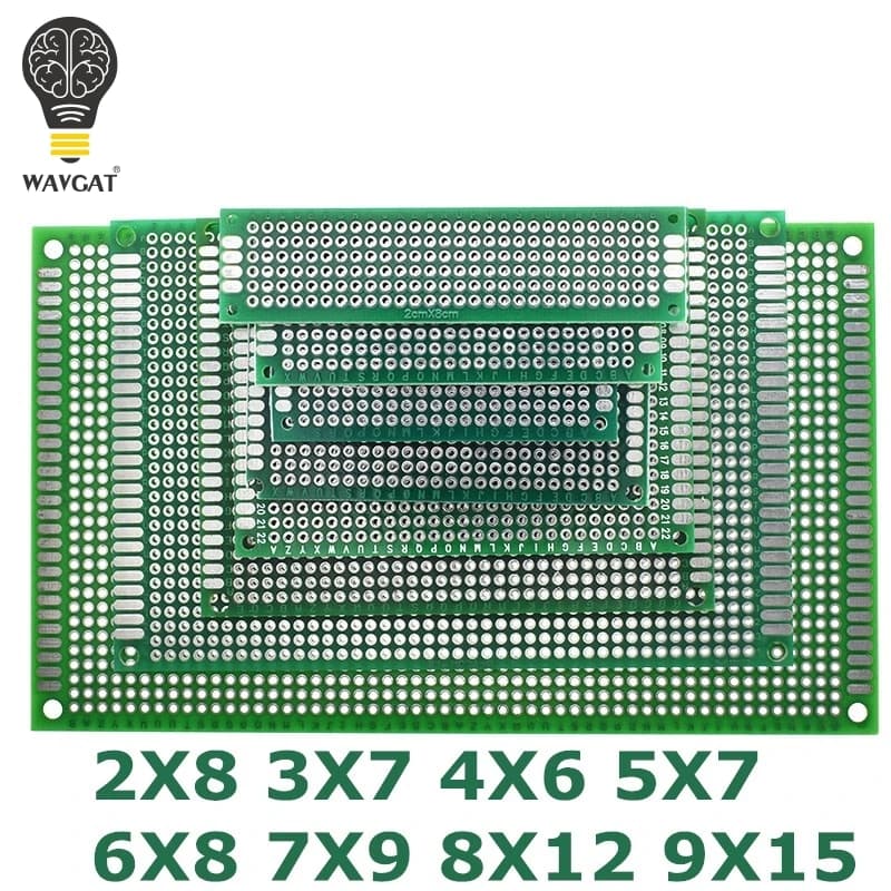9x15 8x12 7x9 6x8 5x7 4x6 3x7 2x8 cm Double Side Prototype Diy Universal Printed Circuit PCB Board Protoboard For Arduino