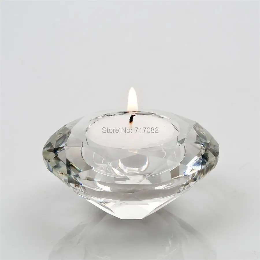 Crystal Candle Holder Glass Tea Light Candlestick For Wedding Decor Home Centerpieces