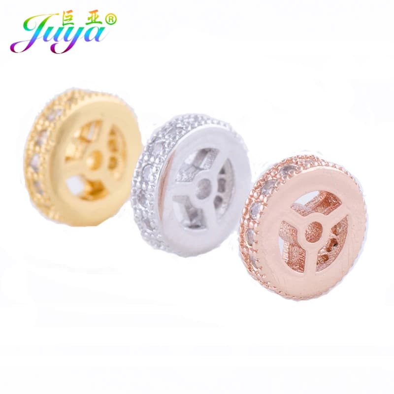 Beadwork Jewelry Beads 8mm European Spacer Metal Charm Beads Material For Women Natural Stone Pearl Bracelet Necklace DIY Making