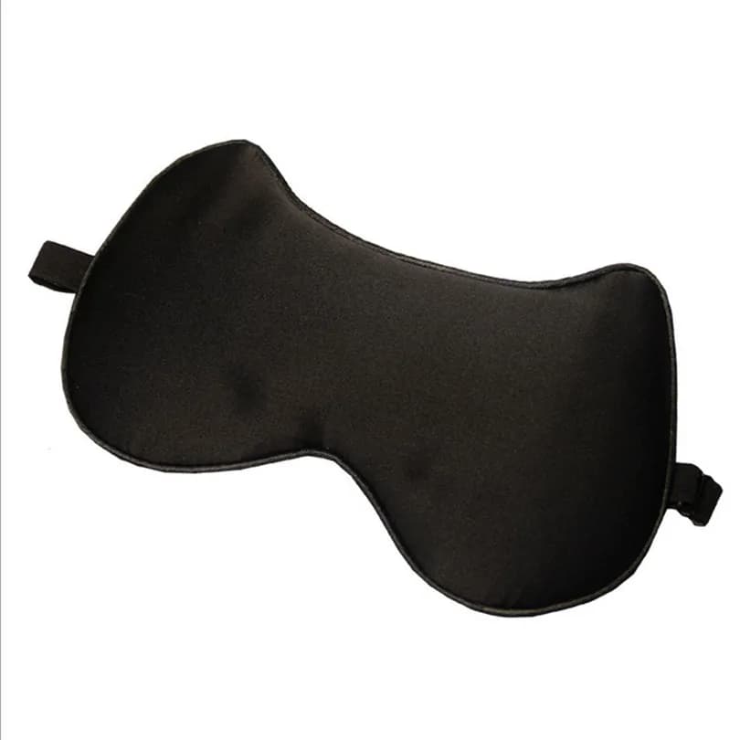 Black cat Upscale Real Silk Sleep Eye Mask Portable Travel  Rest Aid  Soft Cover Eye Patch Eyeshade Sleeping Mask Case MR087