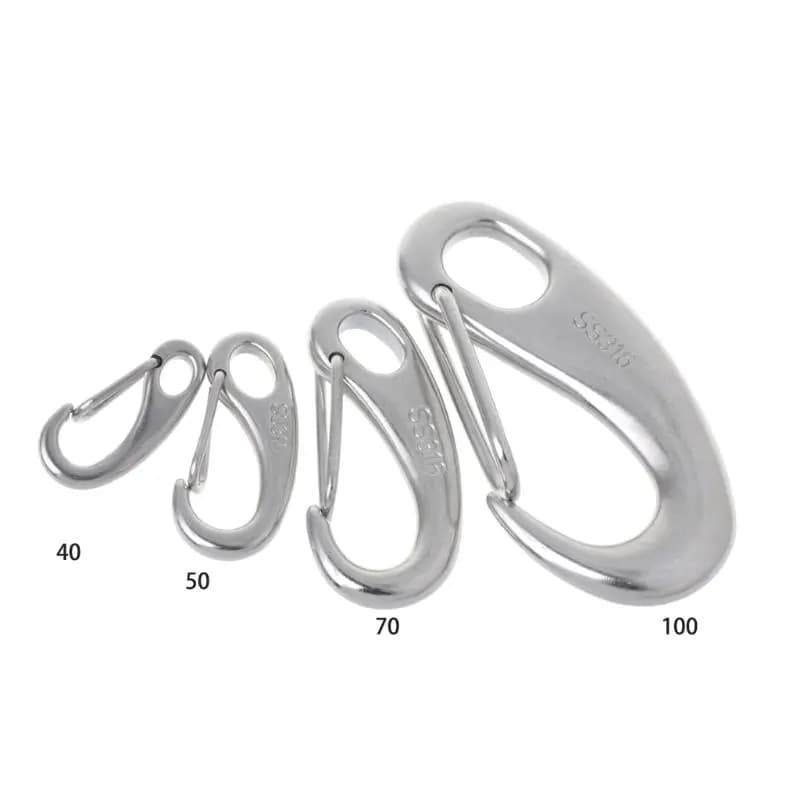OOTDTY Stainless Steel Egg Spring Hook Clip Quick Link Carabiner Spring Buckle