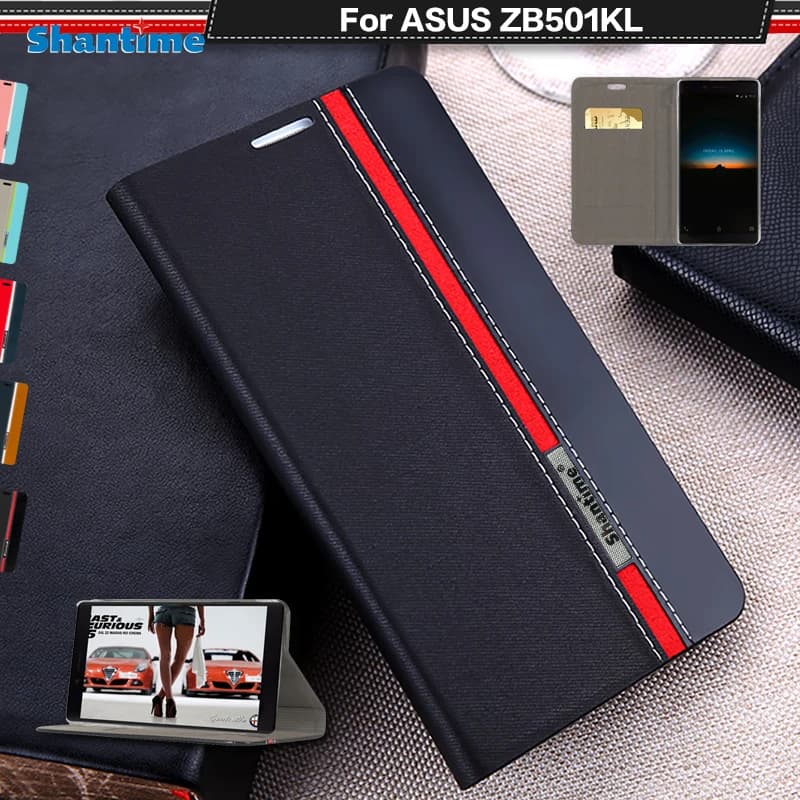 Book Case For Asus Zenfone Live ZB501KL Luxury PU Leather Wallet Flip Cover For Asus Zenfone Live Silicone Soft Back Cover