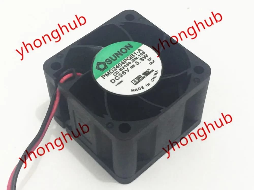 SUNON PMD2404PQB1-A (2).B2639.GN.156 DC 26V 3.3W 2-Wire 40x40x28mm Server Cooling Fan