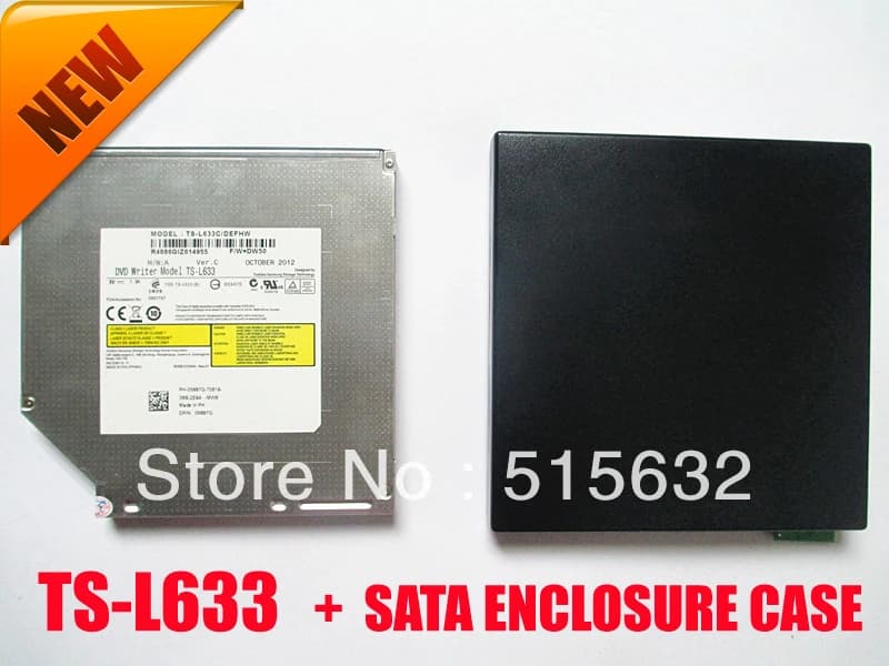 DVD+RW CD+RW Burner Drive DVD Writer Model TS-L633 + SATA CD DVD Combo Drive Enclosure Case  WRITER DRIVE FOR ALL PC