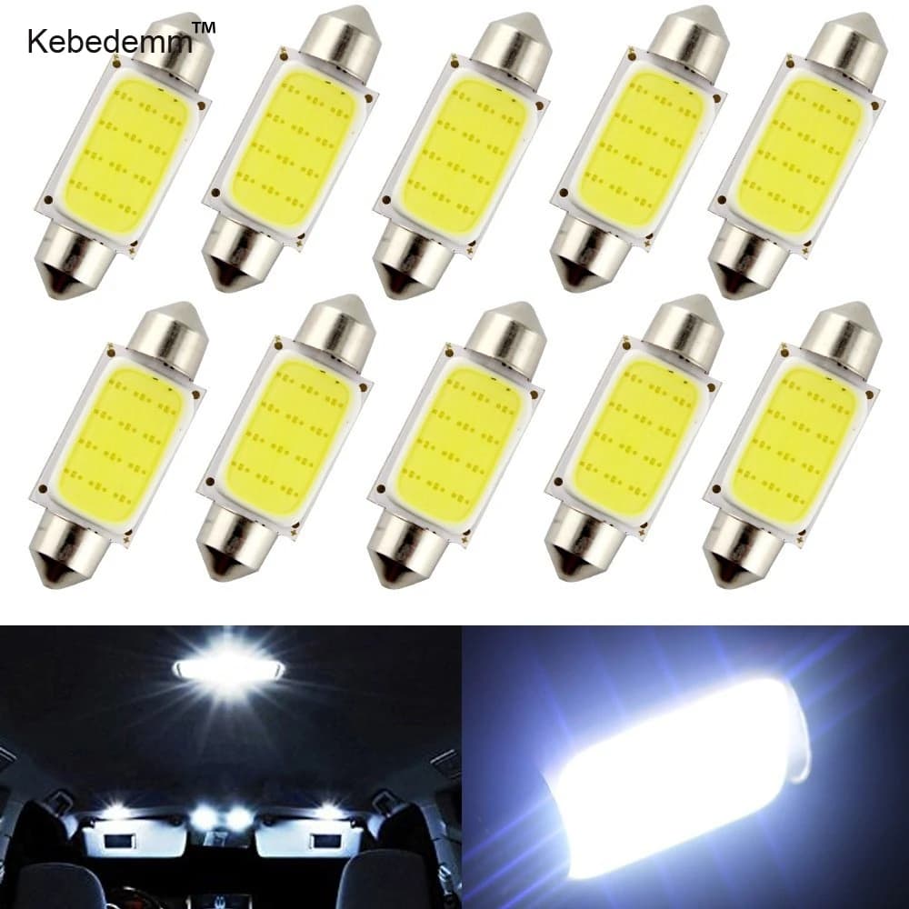 10pcs/lot Dome light 31mm 36mm 39mm 41mm Car COB 1.5W DC12V Interior Car LED Bulbs Lamp Interior Dome Lights Plate lamps Bulb