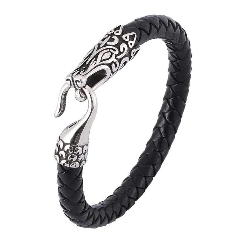 Fashion Dragon God Easy-Hook Leather Bracelets Men Jewelry Black Brown Braid Bracelet Charms Bangle Trend Jewelry BB0389