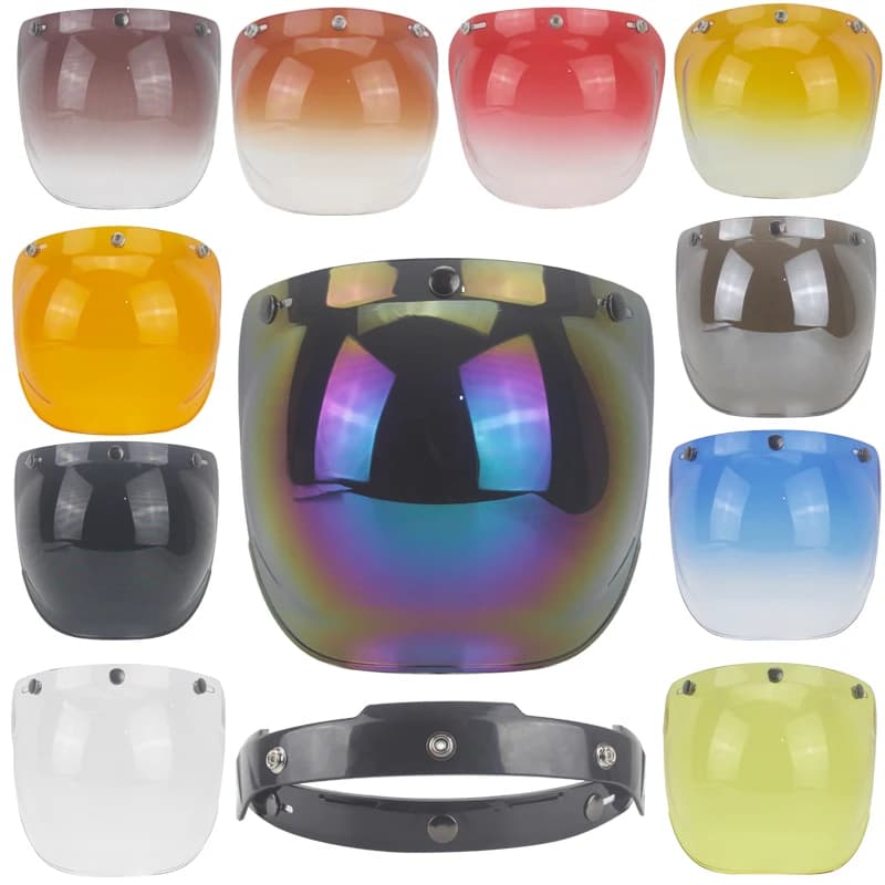 Top Quality Motorcycle Windshield Vintage Helmet  Style Helmet Jet Helmet Foam Visor 12 Color Options