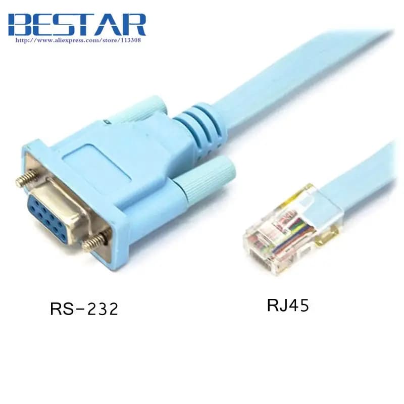 RS-232 RS232 DB9 To RJ45 RJ-45 Serial Network Router modem Console flat Cable connector RJ45 RS 232 1.8M 6FT For Cisco routers