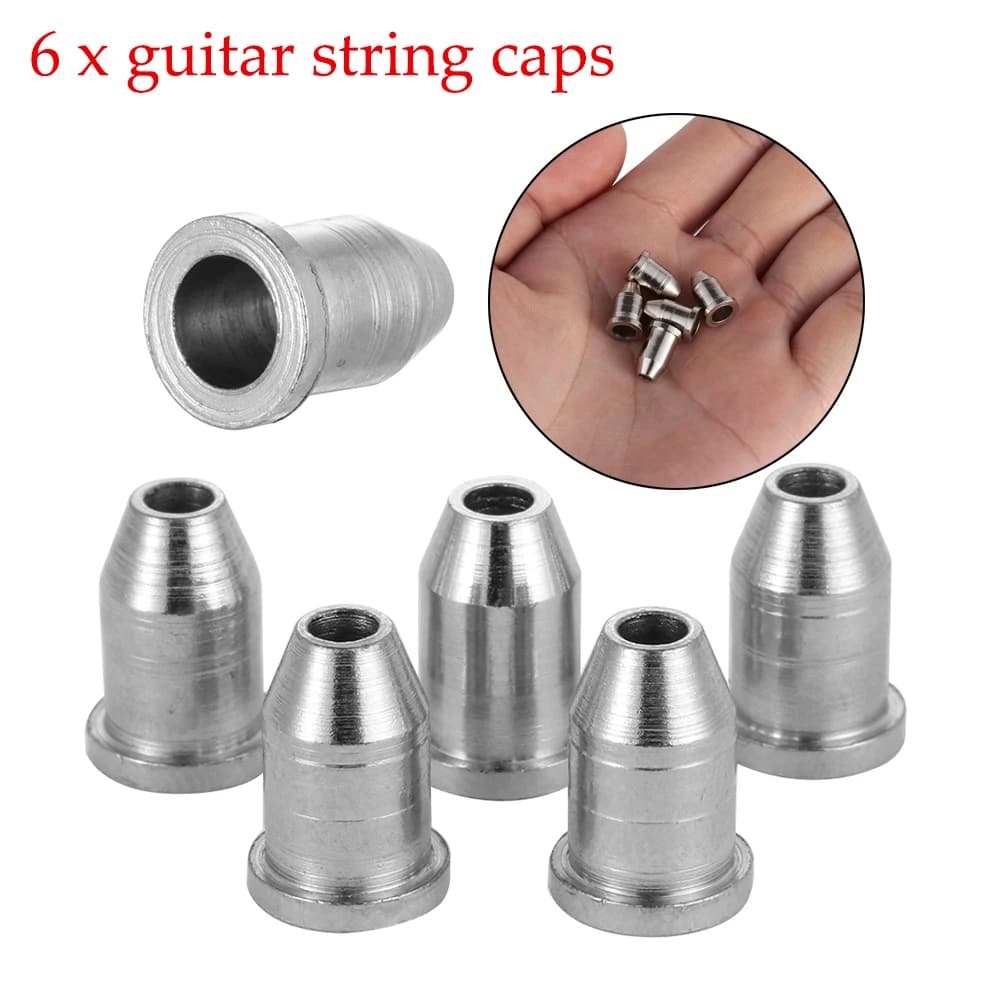 6Pcs New Guitar Steel String Caps 1/4" String Ferrules Telecaster Temperament Sweet Voice Musical Instruments Parts Accessories