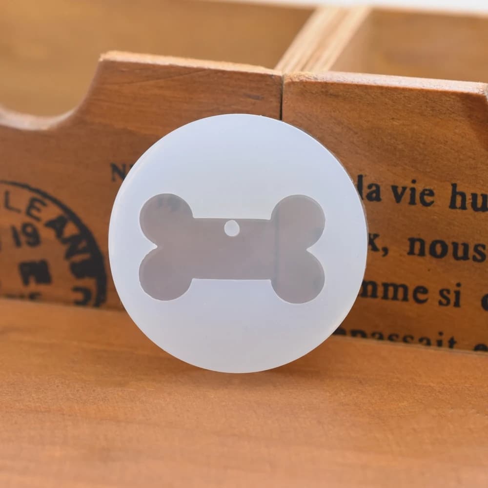 SNASAN Silicone Mold Dog Tag Bone With Hole Resin Silicone Mould Handmade Tool  Resin Epoxy Molds