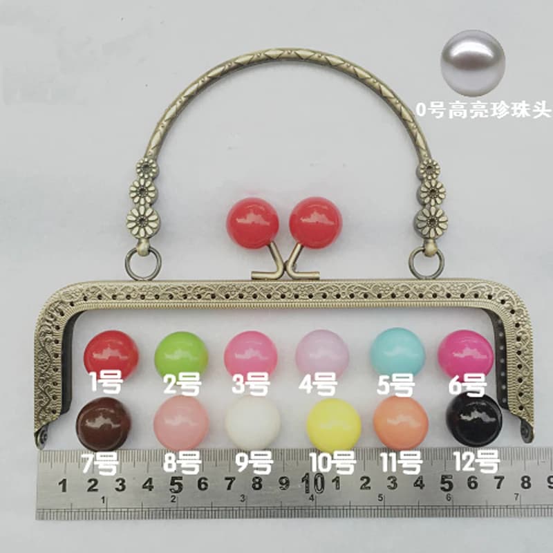18cm candy ball color kiss buckle women DIY purse frame bag making hardware accessories knurling frame with