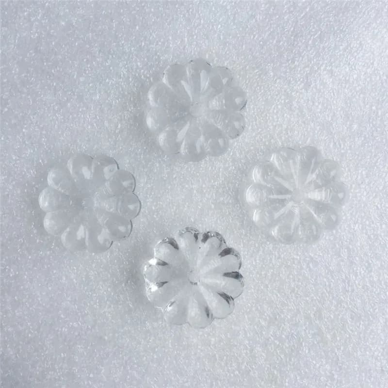Clear 50units  20mm Crystal Rosette Plum Flower Beads One Middle Hole Crystal Chandelier Prats For Diy Lamp Decoration