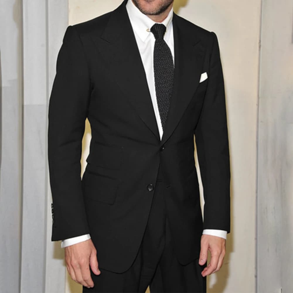 CUSTOM MADE TO MEASURE MEN Black SUIT,BESPOKE TAILOR DOUBLE FLAP POCKET WEDDING TUXEDOS FOR MEN