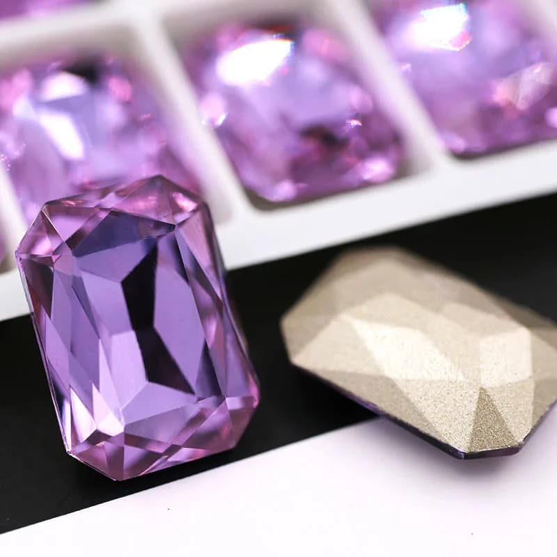 New Violet Rectangular octagonal shape pointback crystal strass K9 glass rhinestones for clothing shoes bags Accessories