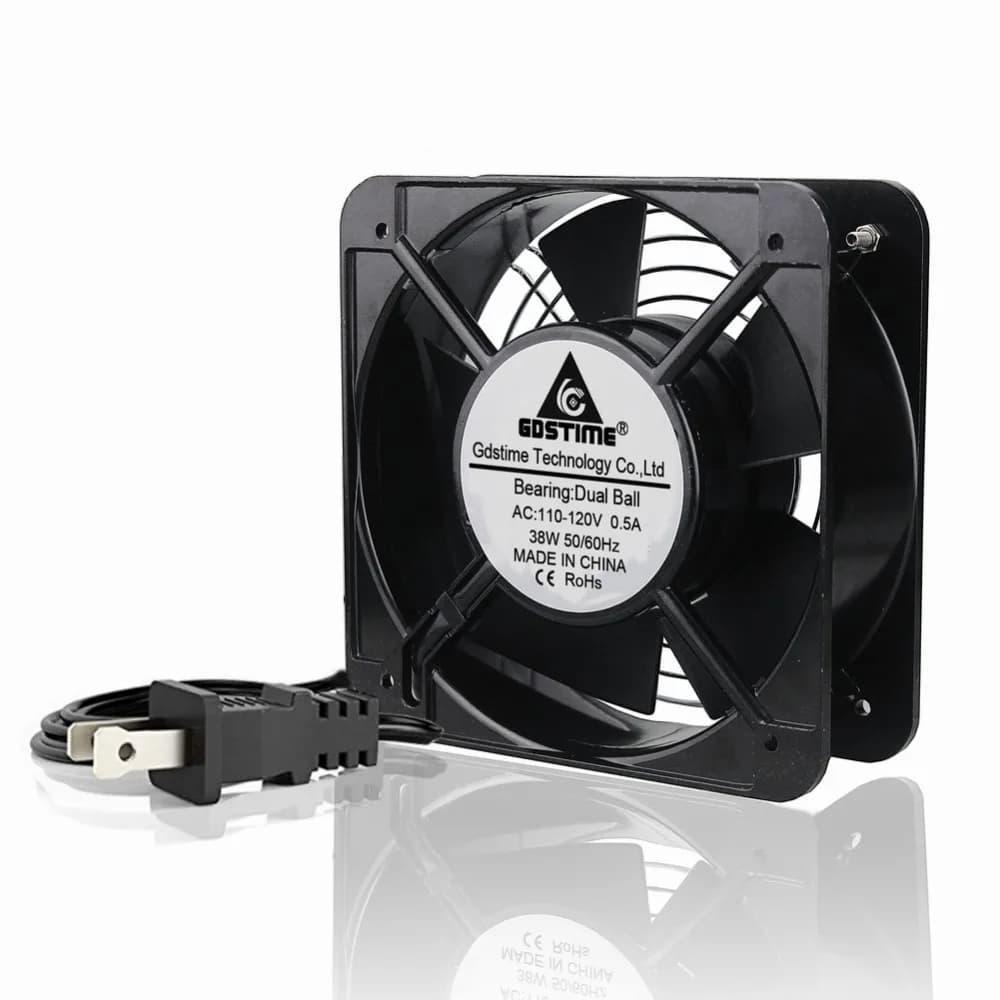 Gdstime AC Axial Fan 110V 115V 120V 150MM 15CM 15050 Industry Fan Ventilation Exhaust Projects Cooling Fan with Iron Mesh&Plug