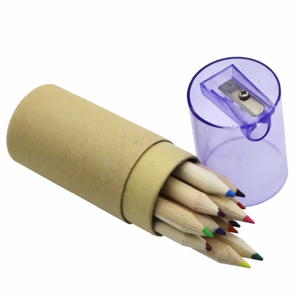 1 Pc Kraft Paper Cartridges Multicolor Pencil 12 Colors Loading Sharpener Cover Drawing Color Of Lead Color Pencil