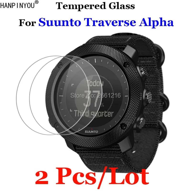 2Pcs For Suunto Traverse Alpha Tempered Glass 9H 2.5D Premium Screen Protector Film For Suunto Traverse Alpha Sports Smart Watch