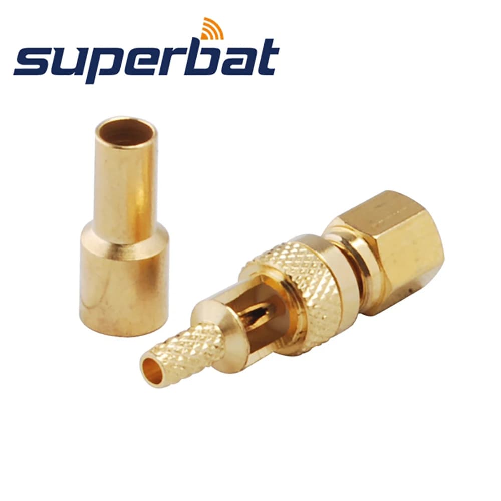 Superbat 10pcs SMC Crimp Male RF Coaxial Connector for Cable RG174,RG178,RG316,LMR100