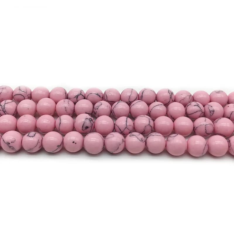 1strand/lot 4 6 8 10 12mm Round Natural Beads Pink Turquoises Loose Spacer Charm Bead For Jewelry Making DIY Necklaces Bracelets