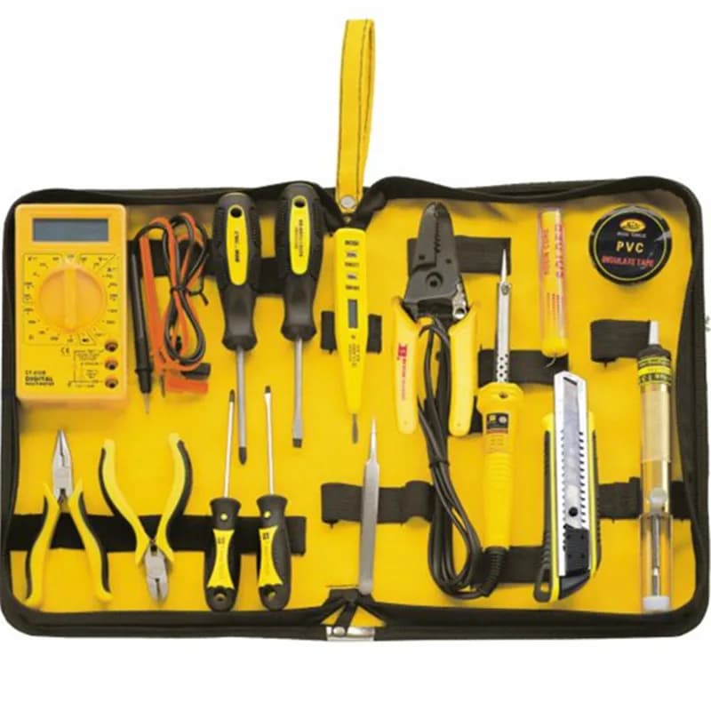 15pcs Home Electronics Repair tools Kit electronic network telecommunications Multimeter+soldering iron+pliers