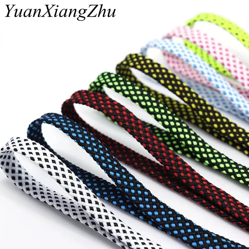 1pair shoelace Fashion Polyester Sneaker Shoe Lace Colors Checkered Double Layer Hollow Flat Shoelaces 100/120/140CM