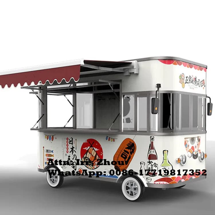 3.2m China Mobile Food Carts Electric Coffee Food Cart For Sale