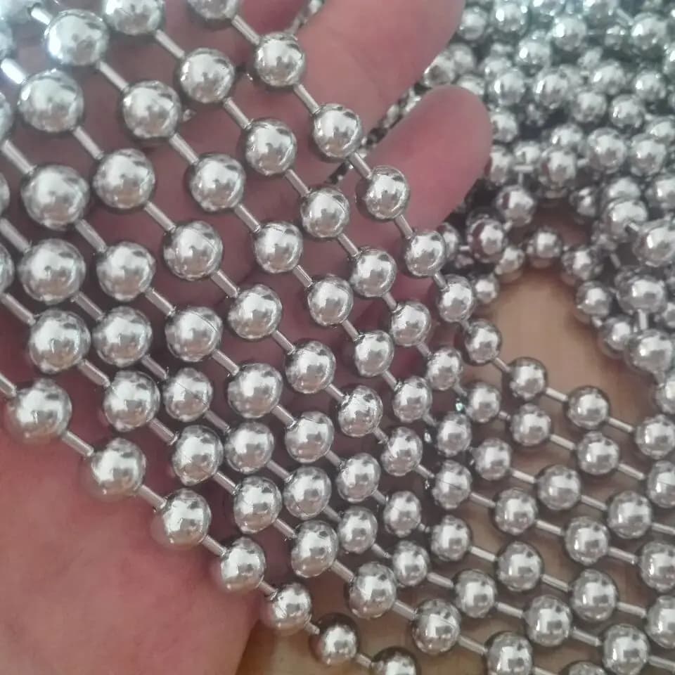 GNAYY LOT 5 meters  1.6mm/2mm/2.4m/3mm/4mm/6mm/8mm Stainless steel beads Ball chains JEWELRY in bulk . jewelry findings