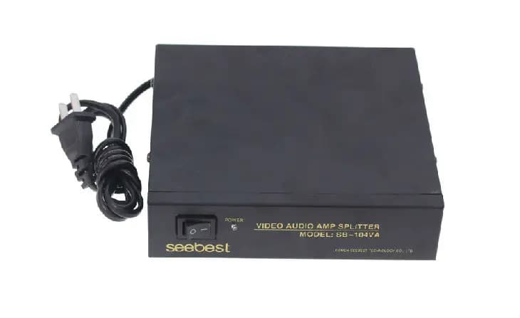 4 way 1 Input 4 Output video audio amp spliter RCA Connector AV Splitter 220v 50hz