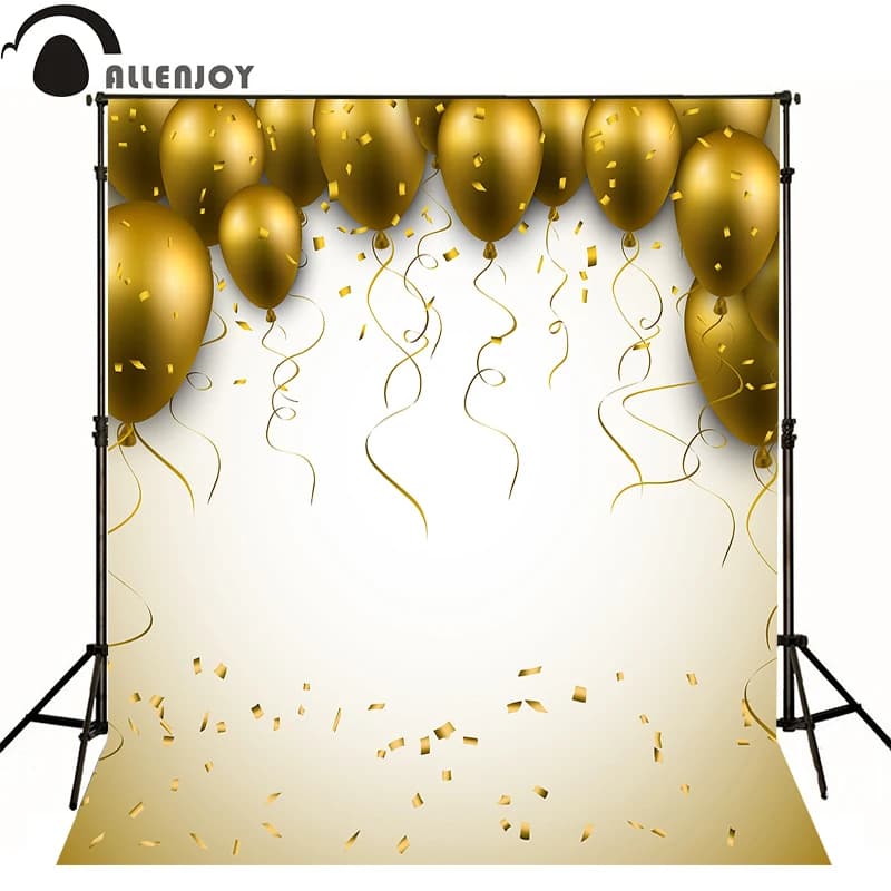 Allenjoy Photography Background Birthday Balloons Golden Kids Photocall Flags Festival Professional Photographic Backdrop Studio